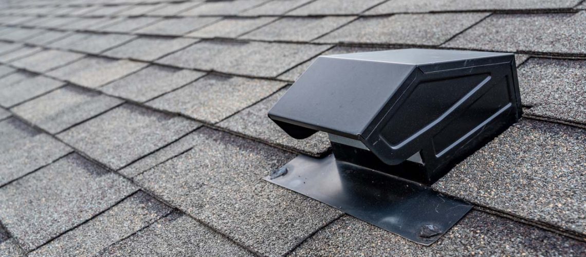 typical static passive vent installation on a residential roof