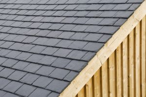 Roof slates on a timber building.